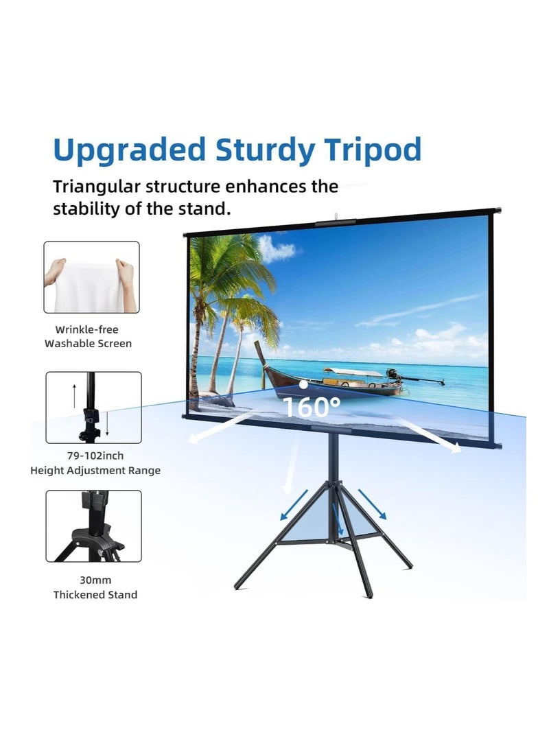Generic Projector Screen with Stand, 84 Inch Movie Screen, 16:9 4K HD Projection Screen for Indoor Outdoor, Projector Screen and Stand with Bag for Home Theater Backyard Cinema (84")  - Image 3
