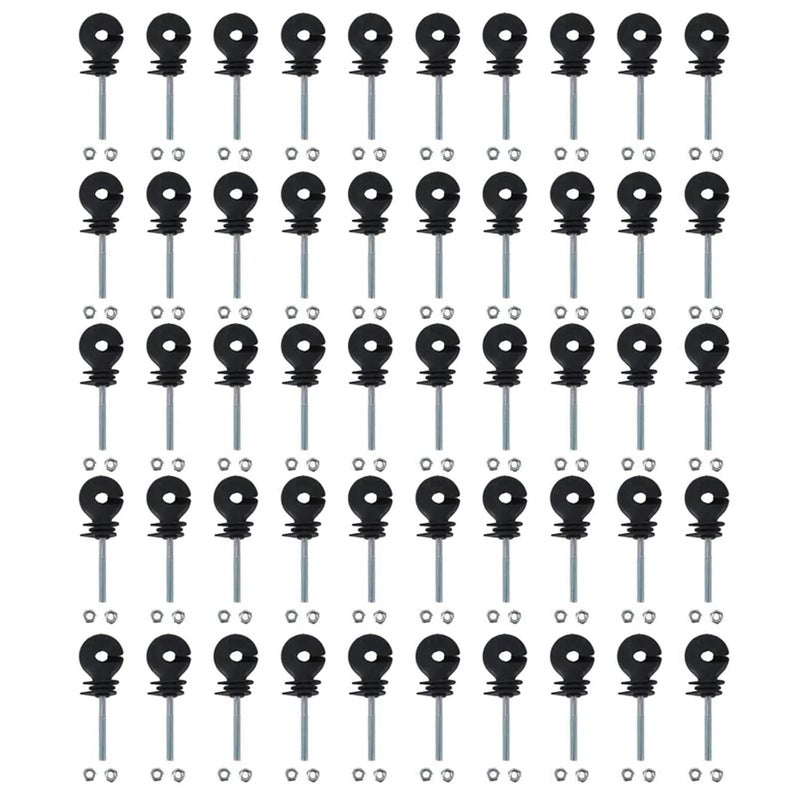 Electric Fence Insulator Flat Nut Threaded Spiral Insulators for Livestock Farm Animal 100PCS - Image 4