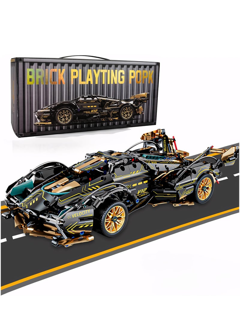 1/14 Sports Car Building Sets, Adults Model And Racing Sports Collectable Model Car Building Kit, Construction Toy Sports Car Birthday Gifts For Car Fans  - Image 1