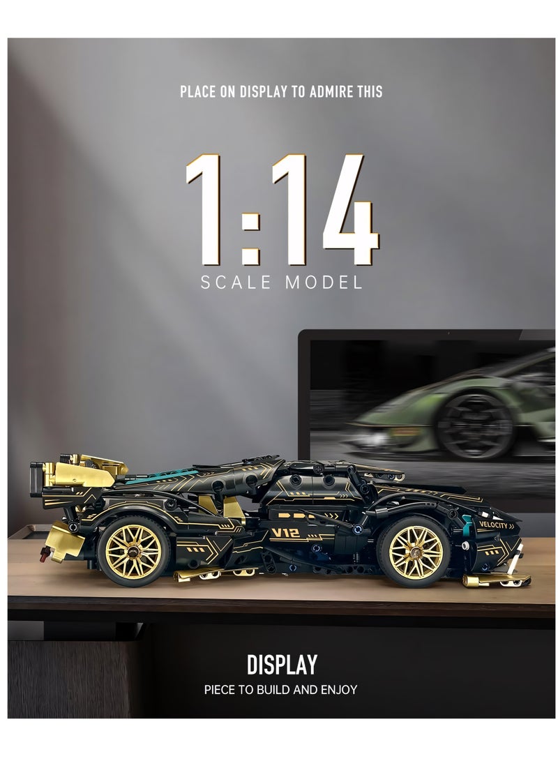 1/14 Sports Car Building Sets, Adults Model And Racing Sports Collectable Model Car Building Kit, Construction Toy Sports Car Birthday Gifts For Car Fans  - Image 2
