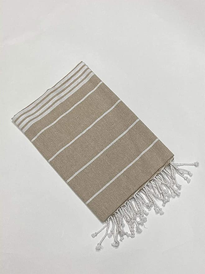 ROSSLYN Bath/Beach Towel Ultra Soft, Absorbent & Quick Dry Towel for Bath, Beach, Pool, Travel, Spa and Yoga 76x152 cm (Grey) (Beige) - Image 3
