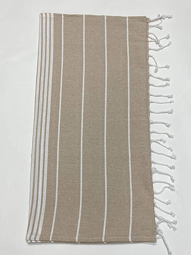 ROSSLYN Bath/Beach Towel Ultra Soft, Absorbent & Quick Dry Towel for Bath, Beach, Pool, Travel, Spa and Yoga 76x152 cm (Grey) (Beige) - Image 2