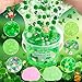 LAWOHO 300ml Frog Slime Kit with Clay Green Clear Slime Bucket for Girls Boys with 9 Packs Frog AddIns for Kids Slime Toys Non Stick Slime Making Kit for Birthday St Patricks Day Easter Gifts - Image 4
