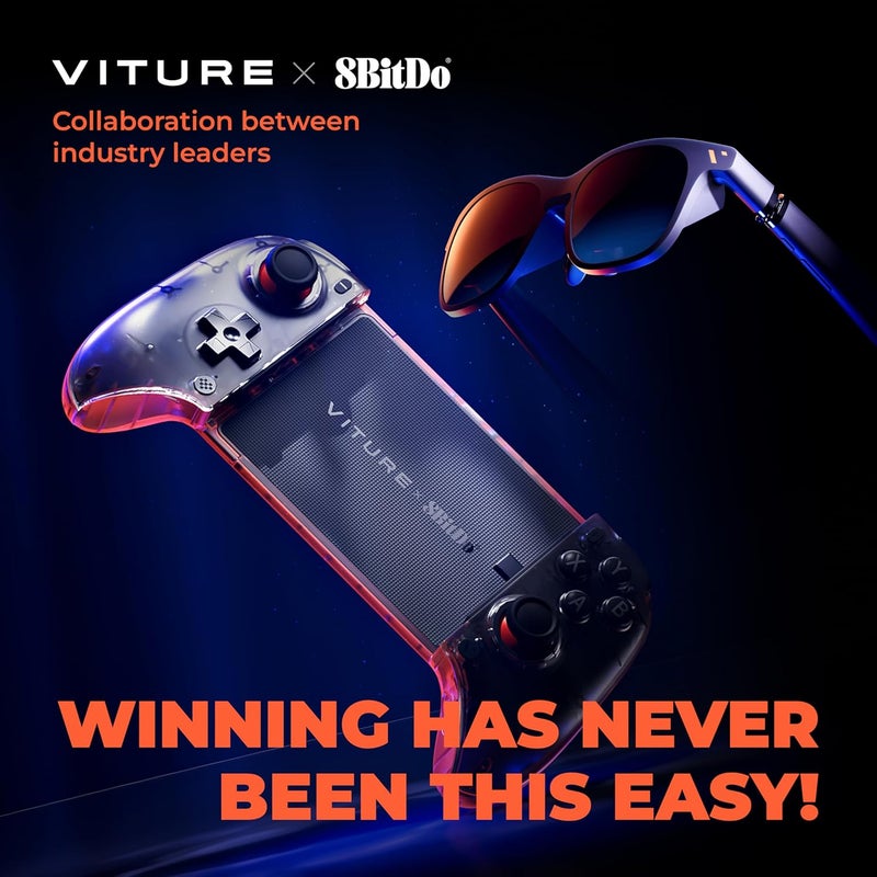 VITURE وحدة تحكم فيتور إكس من 8BitDo Ultimate للألعاب المحمولة – الأولى من نوعها في العالم لنظارات الواقع المعزز | اتصال عبر منفذ USB-C لتقليل التأخير إلى أدنى حد، عصي تحكم تعمل بتقنية تأثير هول (Hall Effect Sticks)، إمكانية الشحن أثناء اللعب، أداء ممتاز لأنظمة أندرويد (Android). - Image 3