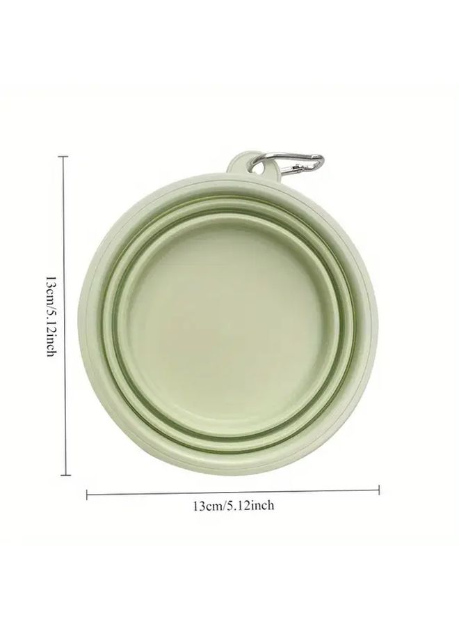 1pc Foldable Dog Bowl Water Plate Heavy Duty Pet Dish Lightweight Collapsible Bowl With Non Slip Base Design For Travel Camping Hiking Easy To Clean Portable Compatible With Dogs Cats Small Animals Yellow - Image 4