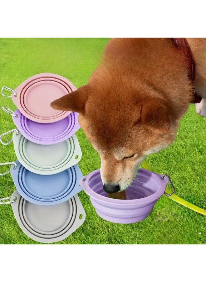 1pc Foldable Dog Bowl Water Plate Heavy Duty Pet Dish Lightweight Collapsible Bowl With Non Slip Base Design For Travel Camping Hiking Easy To Clean Portable Compatible With Dogs Cats Small Animals Yellow - Image 1