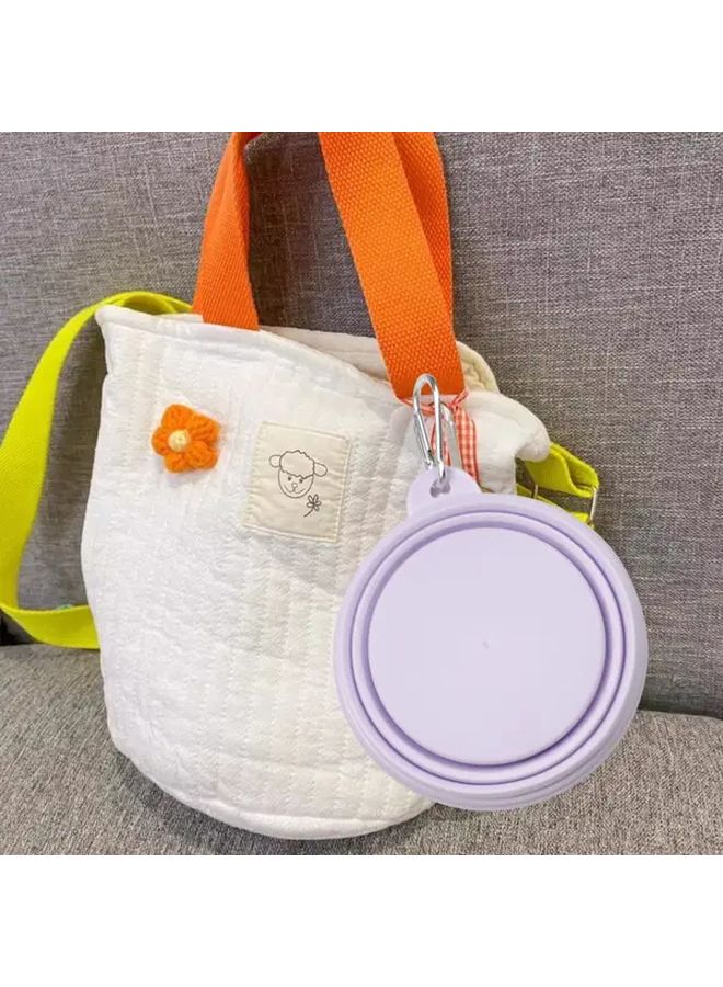 1pc Foldable Dog Bowl Water Plate Heavy Duty Pet Dish Lightweight Collapsible Bowl With Non Slip Base Design For Travel Camping Hiking Easy To Clean Portable Compatible With Dogs Cats Small Animals Yellow - Image 5