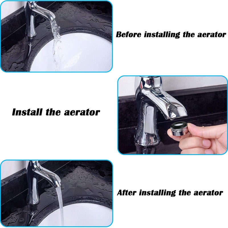BOETOADG 6PCS Faucet Aerator Bathroom Sink Standard Replacement Parts with Brass Shell 15/16 Inch 24mm External Thread Aerator Faucet Filter with Gasket and Wrench Suitable for Kitchen and Bathroom - Image 5