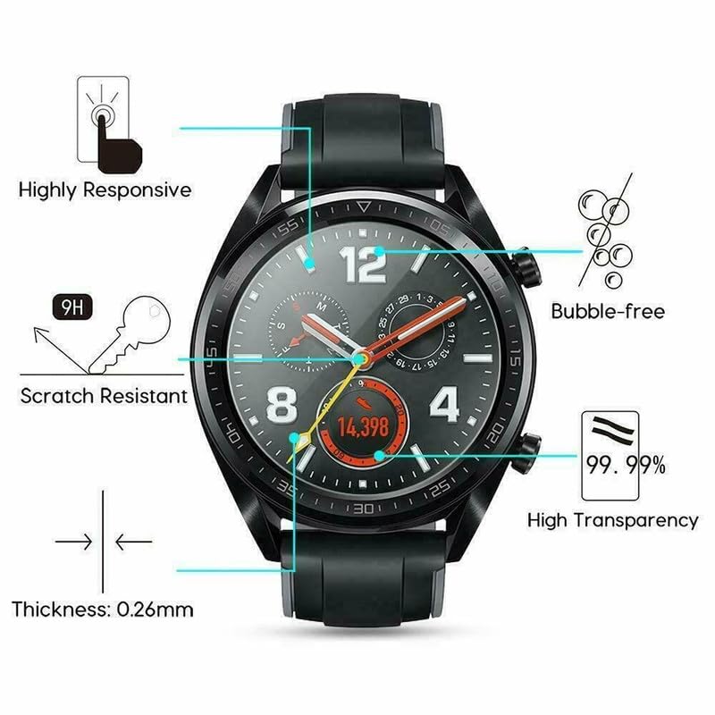 FCS Smart Watch screen guard for Fastrack Revoltt XR1 1.38 inch (3.50 cm) | Pack of 3 | Edge to Edge Coverage | Ultrathin 0.33mm 9H anti shock flexible screen protector - Image 2