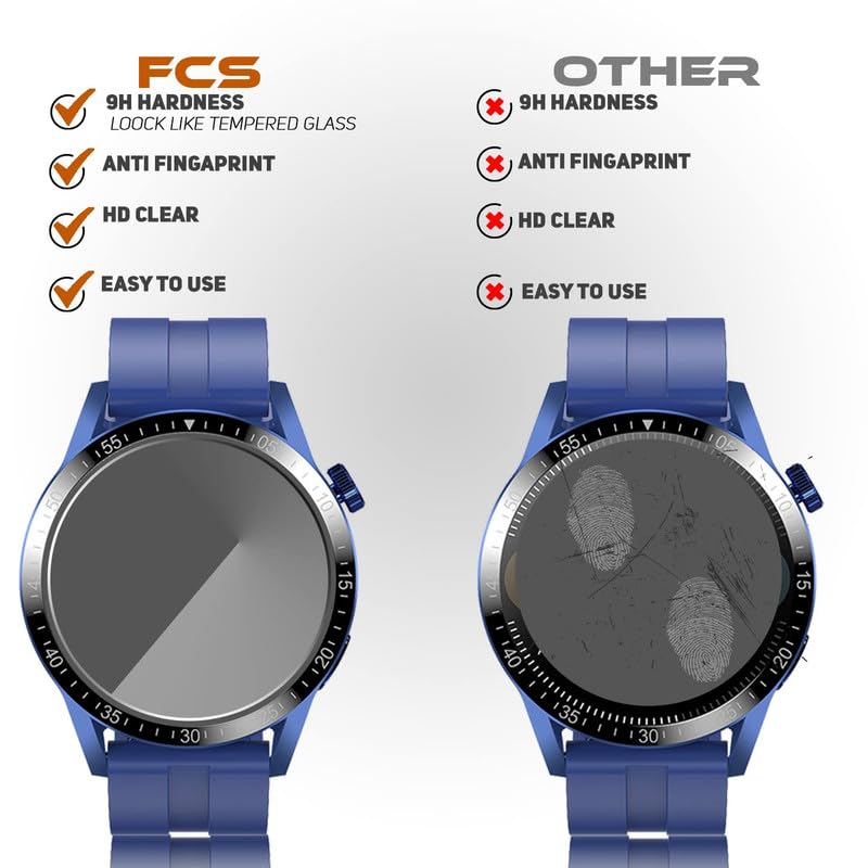 FCS Smart Watch screen guard for Fastrack Revoltt XR1 1.38 inch (3.50 cm) | Pack of 3 | Edge to Edge Coverage | Ultrathin 0.33mm 9H anti shock flexible screen protector - Image 5