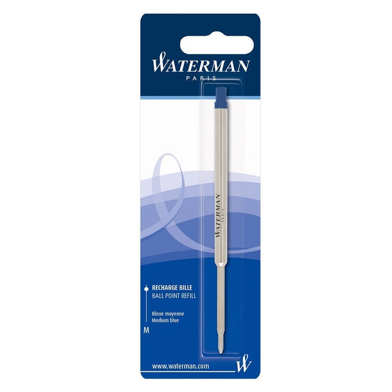 Waterman إعادة تعبئة قلم حبر كروي ووترمان، طرف متوسط، حبر أزرق، 1 قطعة - Image 2