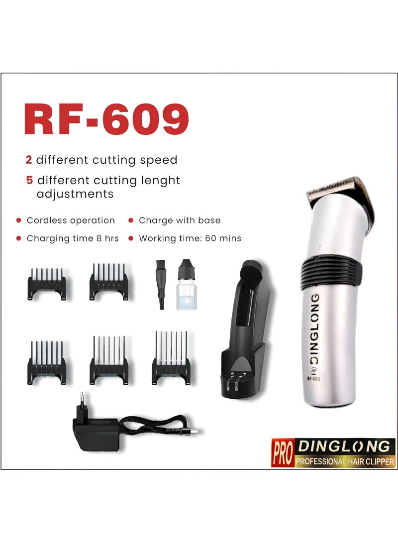 Professional hair clipper RF-609 with 5 sizes and oil 150ml