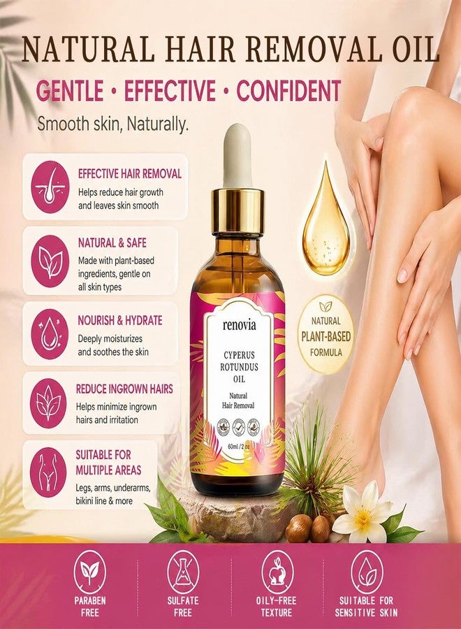 tebazoew Renovia Cyperus Rotundus Oil, Renovia Cyperus Rotundus Oil for Hair Removal, Pore Minimizer, Moisturizing & Soothing, Natural Herbal Hair Removal Oil for All Skin Types (1 PCS - Image 3
