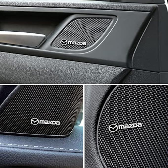 mazda S 4Pcsset Aluminum Alloy 3D Car Speaker Audio Speaker Badge Emblem Decoration Sticker Auto Interior Accessories Trim For Mazda 3 6 Cx3 Cx5 Cx9 Mx5 Etc For Mazda - Image 4