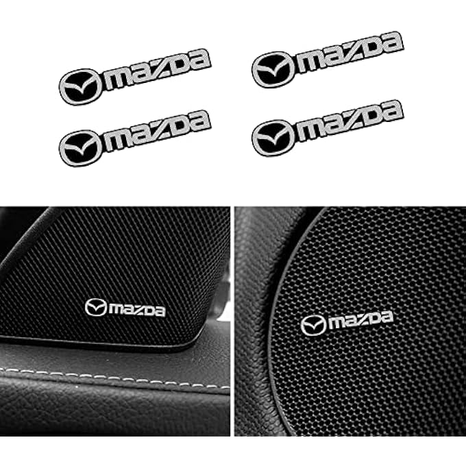 mazda S 4Pcsset Aluminum Alloy 3D Car Speaker Audio Speaker Badge Emblem Decoration Sticker Auto Interior Accessories Trim For Mazda 3 6 Cx3 Cx5 Cx9 Mx5 Etc For Mazda - Image 1