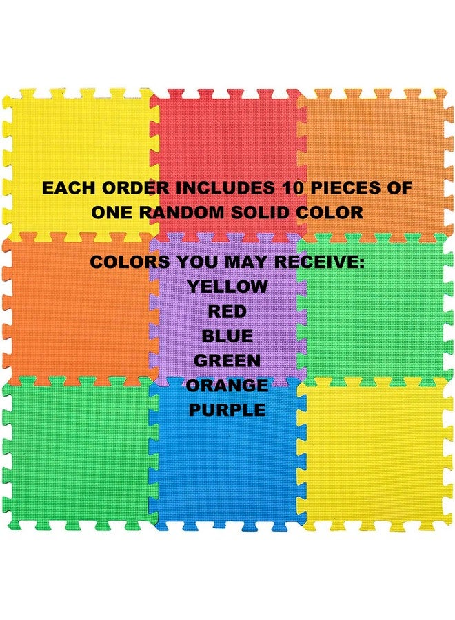 MEDca CREATIVE TIME Floor Mat 10-Tile Exercise Mat Solid Foam EVA Playmat Kids Safety - 10-Pcs of (1) Random Solid Color, Receive Either Red, Blue, Green, Yellow, Purple or Orange - Image 4