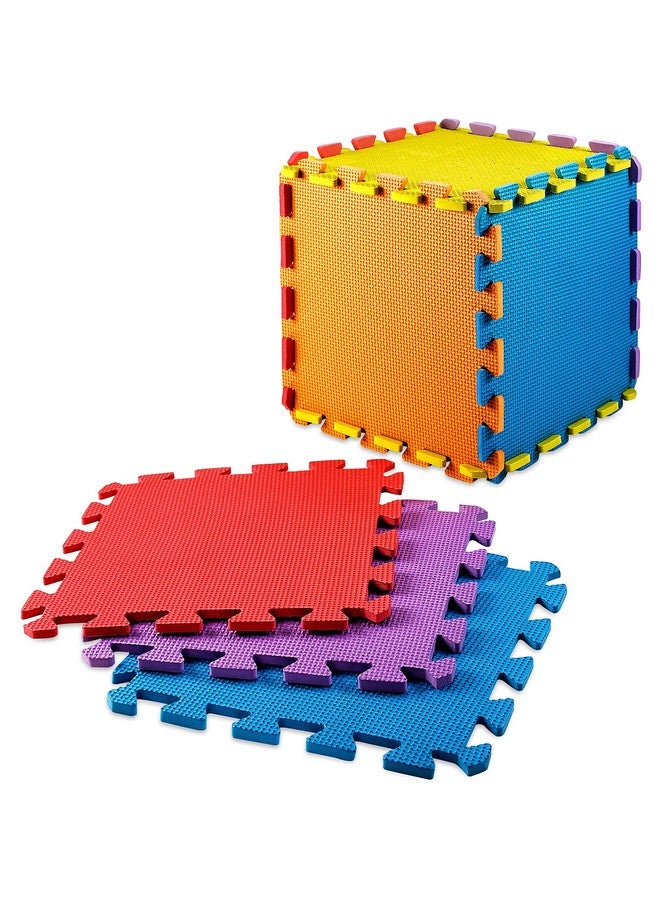 MEDca CREATIVE TIME Floor Mat 10-Tile Exercise Mat Solid Foam EVA Playmat Kids Safety - 10-Pcs of (1) Random Solid Color, Receive Either Red, Blue, Green, Yellow, Purple or Orange - Image 2