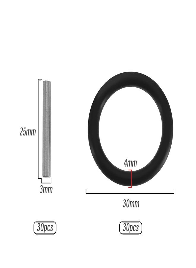 سينج إف إل تي دي مجموعة SING F LTD من 30 زوجًا من دبابيس الاستبدال وحلقة O لمقبس مفتاح الربط التأثيري مقاس 1/2 بوصة ومحمل أسطواني إبرة للسقالة وشريط مانع تسرب السيارات 3 × 25 مم ودبوس فولاذي 3 × 25 مم وحلقة مطاطية 4 مم - Image 4