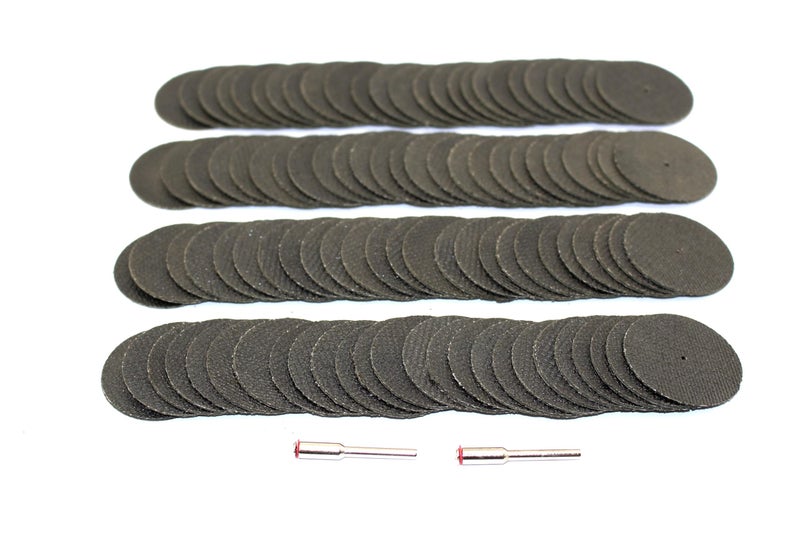 TEMO 100 pc 1-1/2 Inch Reinforced Fiberglass Cutoff Wheel Cut Off Disc with Two 1/8 Inch Mandrel, for Dremel Rotary Tools - Image 3