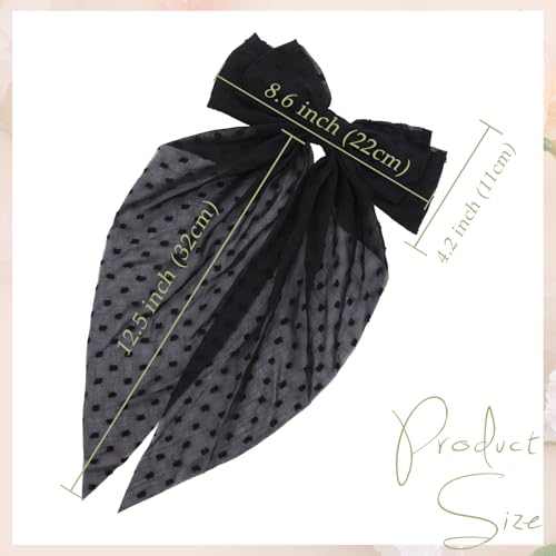 MRJ 4Pcs Chiffon Hair Bows for Women Big French Bows Hair Clips for Girls Hair Accessories Barrettes Metal Clips Bowknot Aesthetic - Image 5
