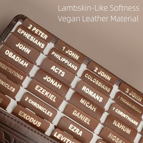 UPAFEXXI-Leather Bible Tabs, Bible Tabs for women and men(Gold Foil Lettering) Large Print Stickers, Easy to Read and Apply, 80 Chapters Labels for Easy Navigation(Brown) - Image 2