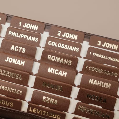 UPAFEXXI-Leather Bible Tabs, Bible Tabs for women and men(Gold Foil Lettering) Large Print Stickers, Easy to Read and Apply, 80 Chapters Labels for Easy Navigation(Brown) - Image 4