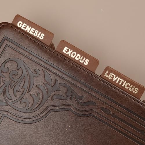 UPAFEXXI-Leather Bible Tabs, Bible Tabs for women and men(Gold Foil Lettering) Large Print Stickers, Easy to Read and Apply, 80 Chapters Labels for Easy Navigation(Brown) - Image 5