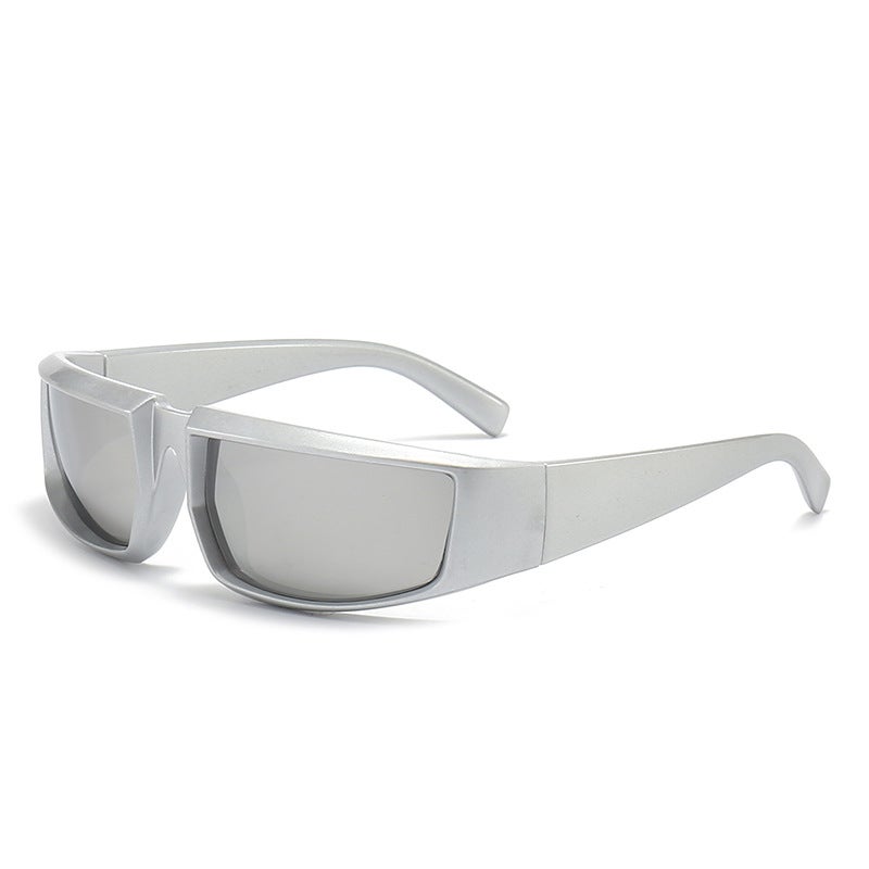 YUANYE Y2K Futuristic Sunglasses for Men and Women - Silver Frame, UV400 Protection - Image 1