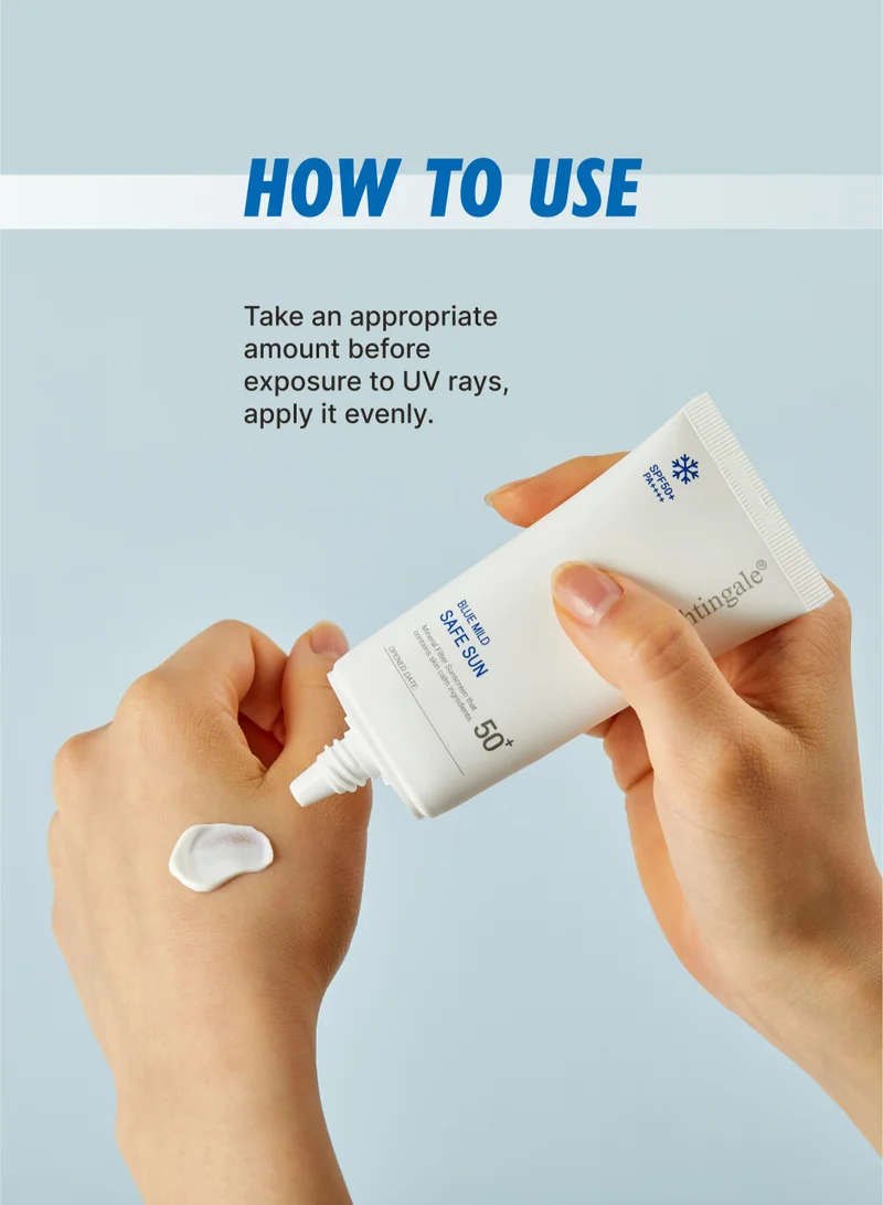 nightingale Korean Face Sunscreen SPF50 50ml - Invisible, Weightless, Oil Free Cream