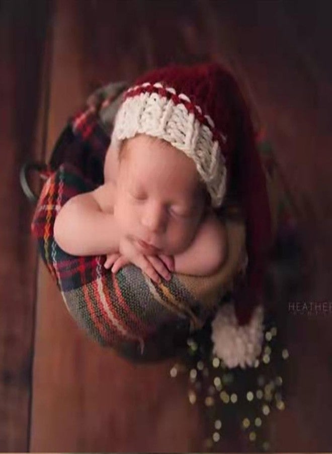 Vedory Christmas Newborn Baby Photo Shoot Props Outfits Crochet Clothes Santa Claus Red Hat Pants Photography Props (Red Hat) - Image 4