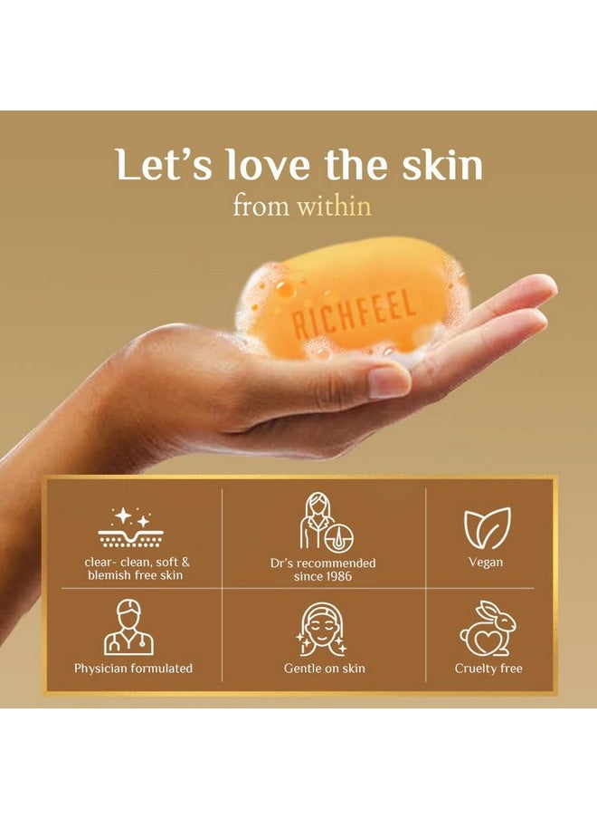Richfeel - Calendula Anti Acne Brightening Soap | Bathing Soaps | Bath Soap For Men & Women | Soaps For Bath | Tfm Grade 1 Soap | For Oily Skin | Fades Dark Spots | Gentle Exfoliation - 75Gm (Pack Of 7) - Image 1