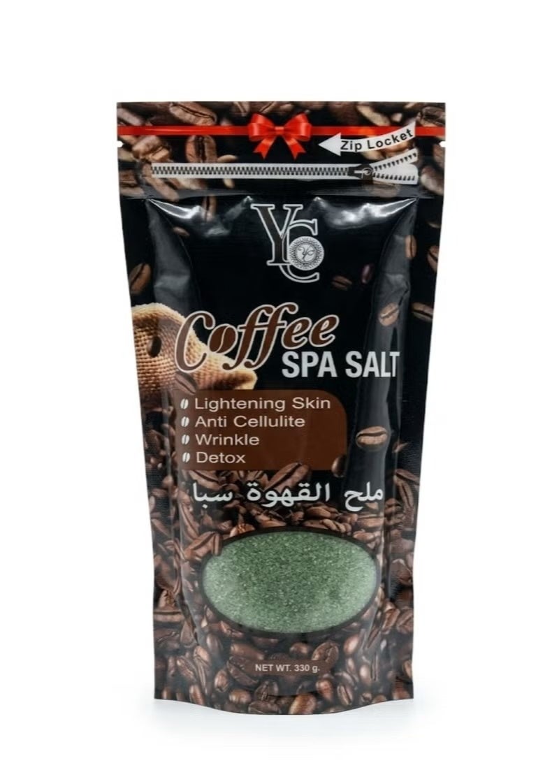YC Coffee Spa Salt for Lightening Skin, Anti-Cellulite, Wrinkle & Detox, 330g