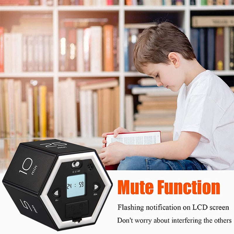 Hexagon Digital Clock Timer Magnetic Cubes Timer Kitchen Hexagon Flip Timer for Studying Cooking Exercise Easy To Use Magnetic Flip Focus-timer - Image 4