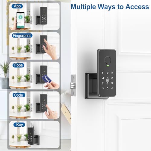 Foxgard Fingerprint Door Lock 5in1 Biometric Smart Lock with Keypad App Control Key AutoLock Electronic Deadlock Keyless Entry for Bedroom Office Indoor Use Includes 2 IC Cards - Image 3