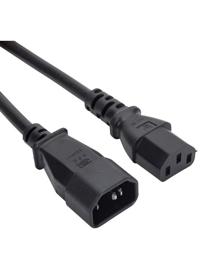 2 Meter Power Extension Cable – Male to Female – C13 to C14 – 240V, 10A – For UPS & Desktop Devices - Image 1