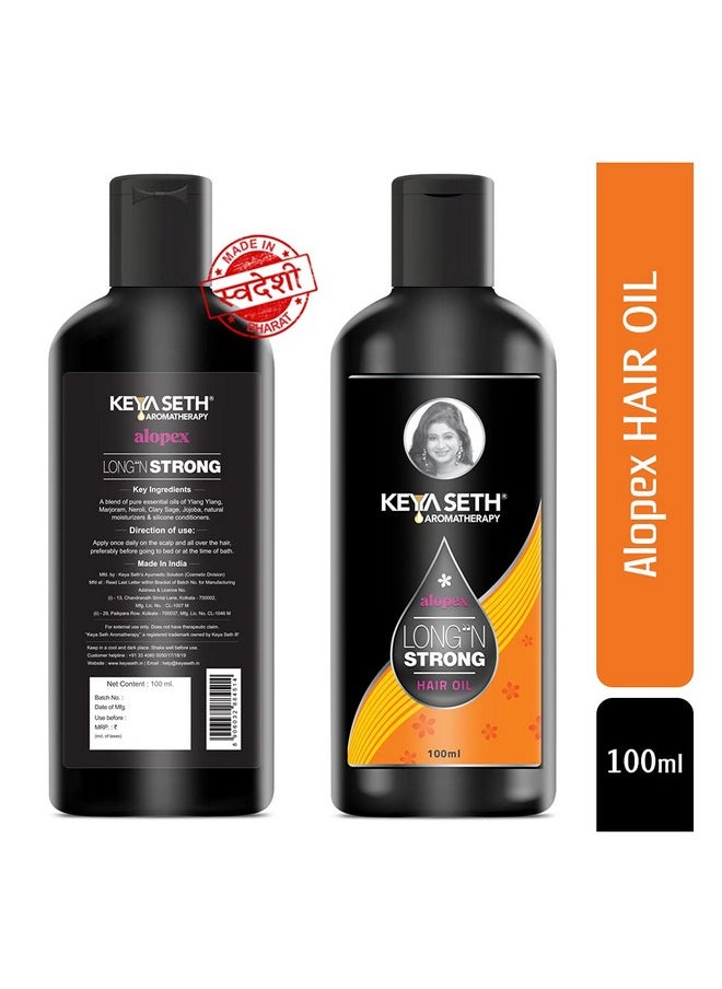 Keya Seth Aromatherapy Keya Seth Aromatherapy, Alopex Long N Strong Hair Oil With Rosemary & Tea Tree Oil - Reduces Hair Fall & Nourishes Hair Follicles 100Ml  - Image 1