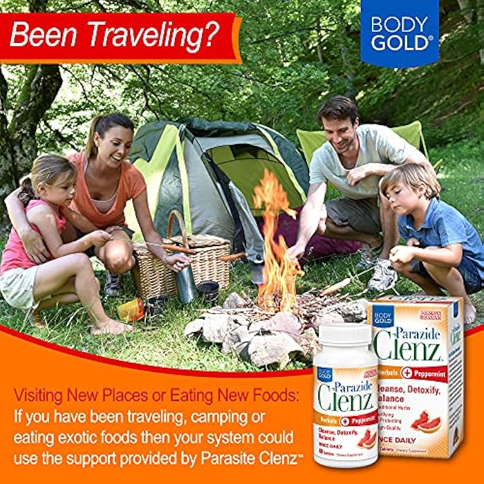 Body Gold جسم الذهب بارازيد كلينز هيربالز ونعناع | تنظيف الأمعاء وإزالة السموم مع الجوز الأسود والمزيد | 30 حصة، 60 قرص - Image 4