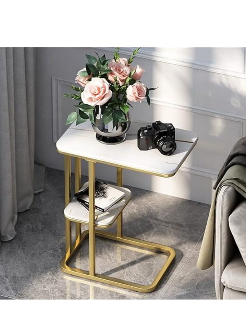 Modern Sofa/Side Table Marble Table pattern Living Room Furniture Metal Wooden Side Coffee Table - Image 2