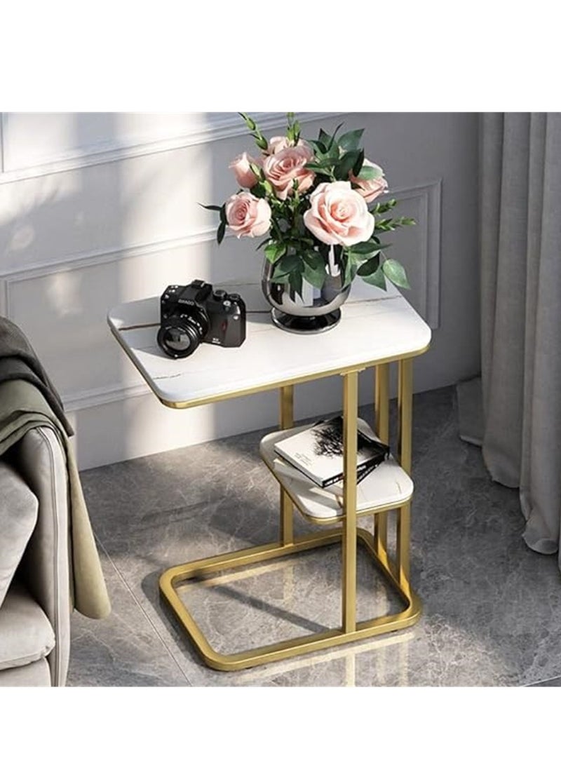 Modern Sofa/Side Table Marble Table pattern Living Room Furniture Metal Wooden Side Coffee Table - Image 3