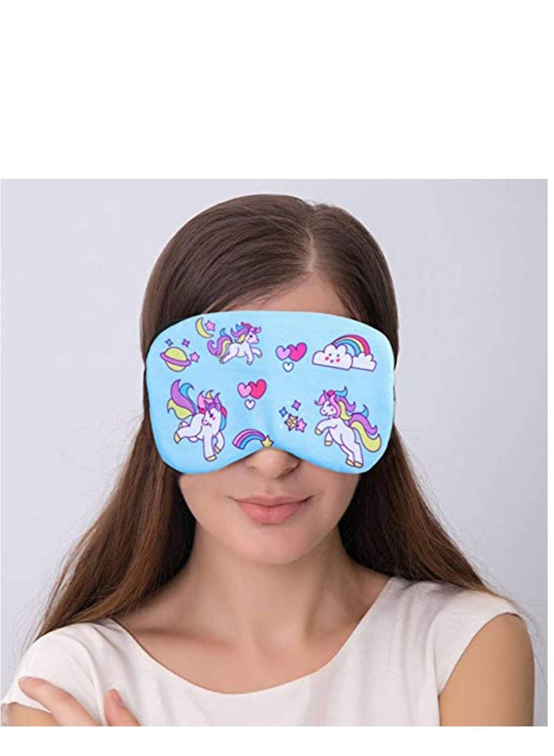 SYOSI Sleep Blindfold Ultra Soft Comfortable Blindfold Skin Friendly Smooth and Silky Material Blackout Blindfold with Adjustable Straps Kids Mens Womens Printed Designs Unicorn  - Image 2