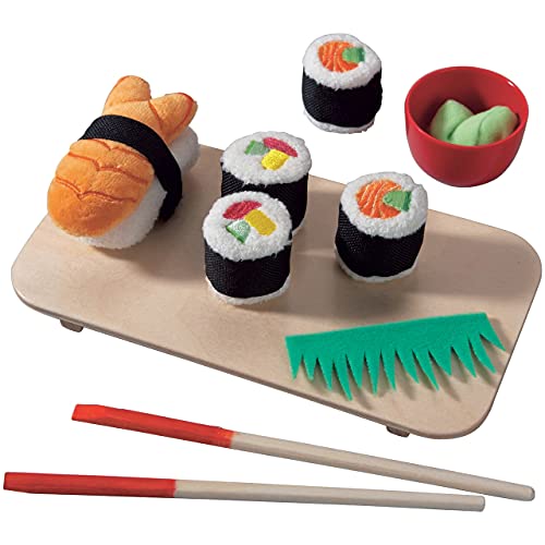 HABA Soft Sushi with ChildSized Chopsticks  Serving Board Play Food Set  Pretend Play for Toddlers 36 and Kids Cooking Sets for Aspiring Chefs - Image 1