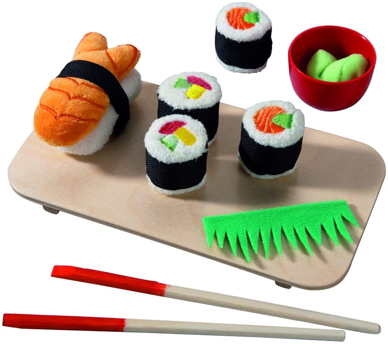 HABA Soft Sushi with ChildSized Chopsticks  Serving Board Play Food Set  Pretend Play for Toddlers 36 and Kids Cooking Sets for Aspiring Chefs - Image 3