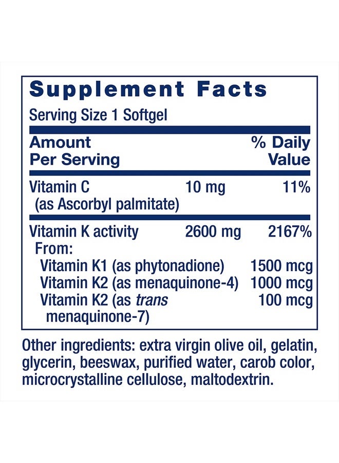 Life Extension Super K – Vitamin K1 and Two Forms of K2 for Bone, Heart, and Arterial Health - Gluten-Free, Once Daily, Non-GMO - 90 Count (Pack of 1) - Image 2