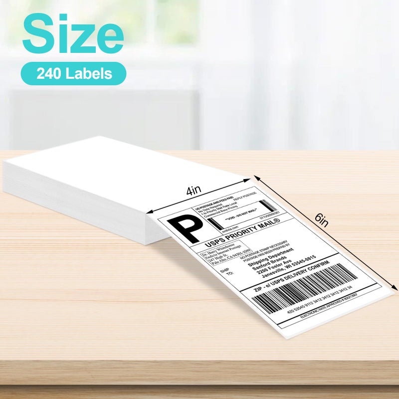 Joyberg 4x6 Thermal Labels, Shipping Labels, Strong Adhesive Thermal Label, White Printer Paper/Label - Image 2