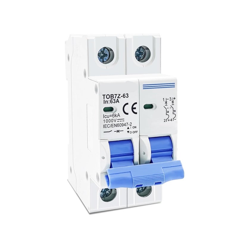 TOB7Z 63 2P DC 1000V Solar Mini Circuit Breaker 10A Size For PV System - Image 3