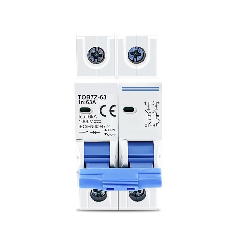 TOB7Z 63 2P DC 1000V Solar Mini Circuit Breaker 10A Size For PV System - Image 2
