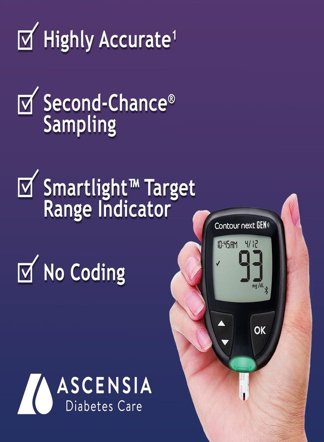 Ascensia CONTOUR NEXT GEN Blood Glucose Monitor All-In-One Kit with 20 Test Strips, Accurate Blood Sugar Monitor, Easy-to-Use Glucose Meter, Portable and Reliable Diabetes Testing Kit - Image 2