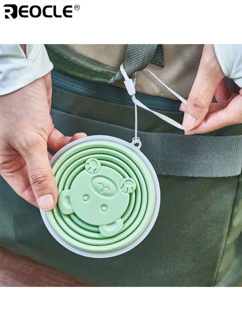 REOCLE Portable Folding Water Cups with 320ML Capacity and Food Grade Silicone Design Travel Compression Cups with Leakproof Feature for Outdoor Camping Brushing Teeth - Image 4