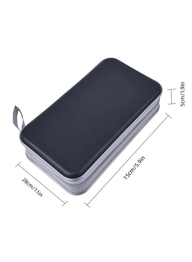 CD Case,80 Capacity CD Holder Hard Plastic CD Storage Wallet Protective CD/DVD Case Holder for Car Home Travel (Color : Black)  - Image 2