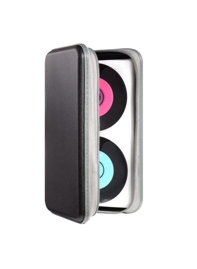CD Case,80 Capacity CD Holder Hard Plastic CD Storage Wallet Protective CD/DVD Case Holder for Car Home Travel (Color : Black)  - Image 1